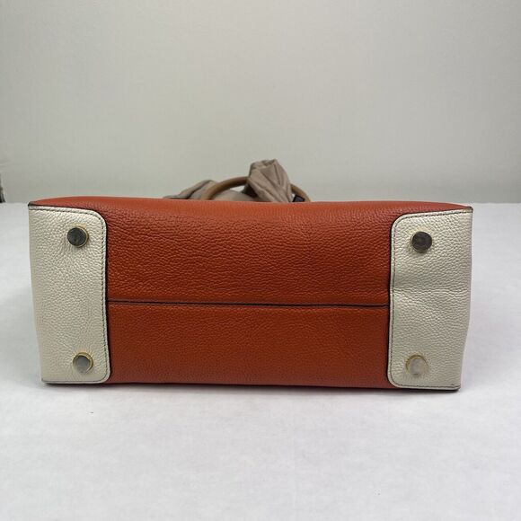 Michael Kors Studio Mercer Large Leather Tote Orange Acorn Handbag Purse Edgy - Picture 6 of 16